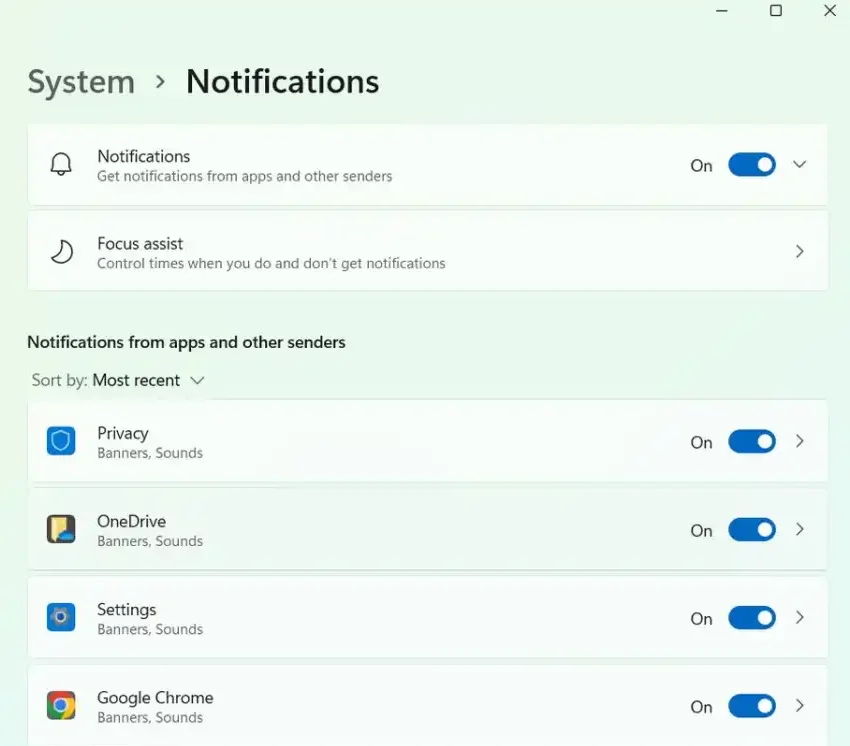 Turn off Windows 11 annoying notifications