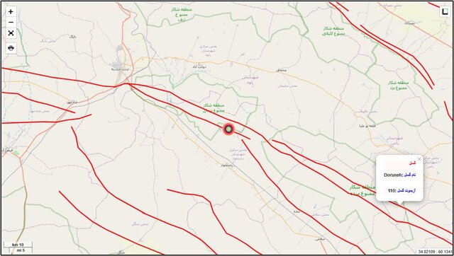 Fault Dorouna Fault for Rashtkhvar Earthquake Khorasan Razavi Province