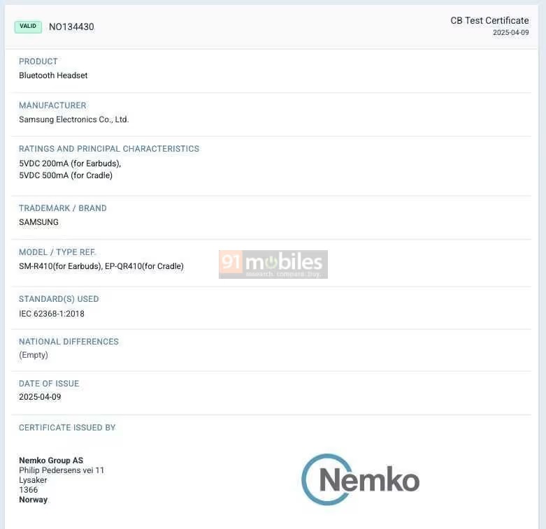 Galaxy Buds Core Airbad has a larger battery than Galaxy Buds Fe