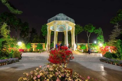 Hafiz's tomb at night