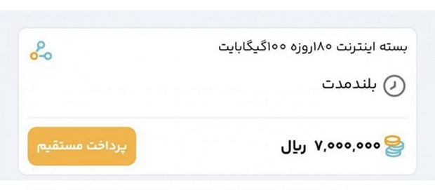 Price of Internet packages