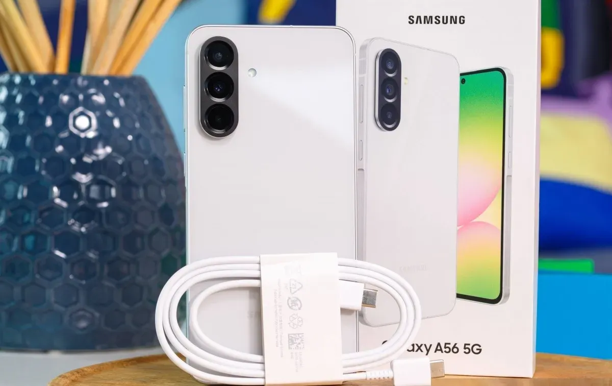 Inside the packaging of the Galaxy A56
