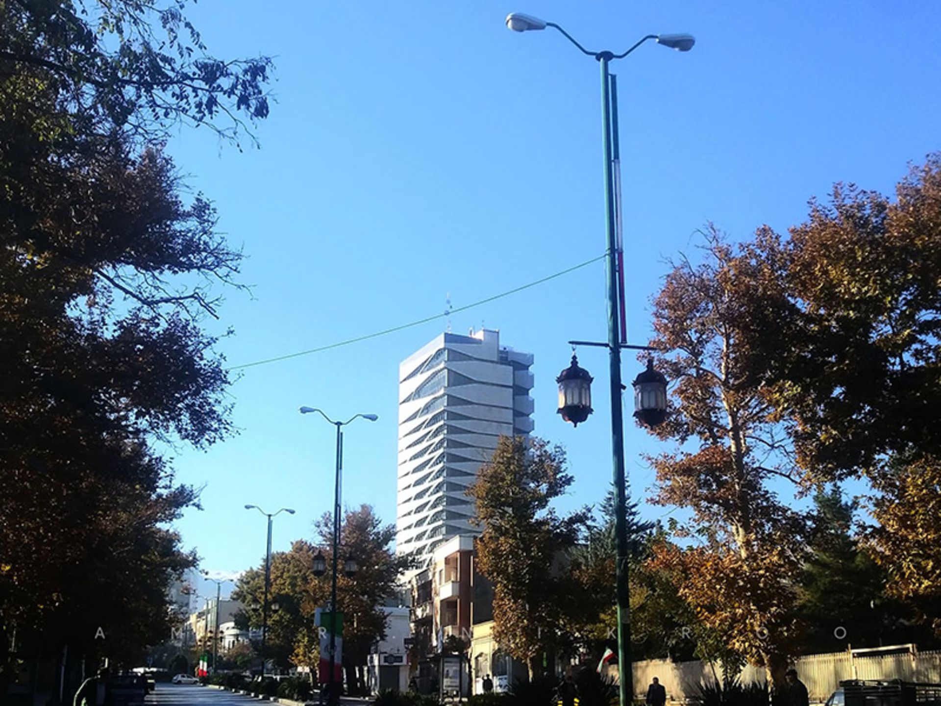 Street leading to Zagros Tower of Hamedan