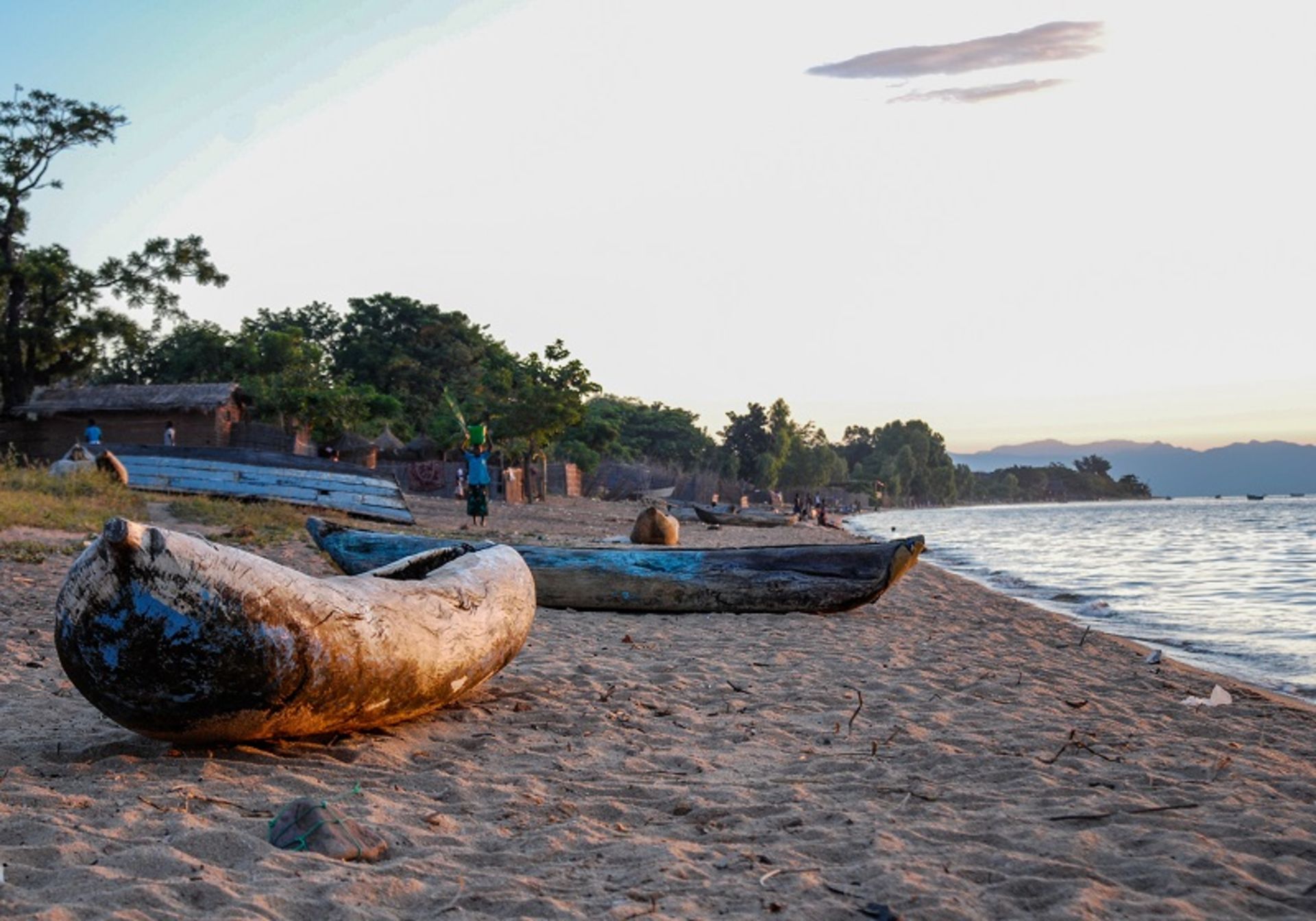 Boats on the coast of Lake Malawi