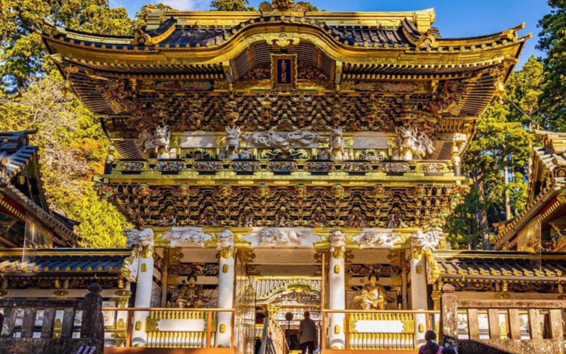 Building full of Japanese decorations in shrines and temples