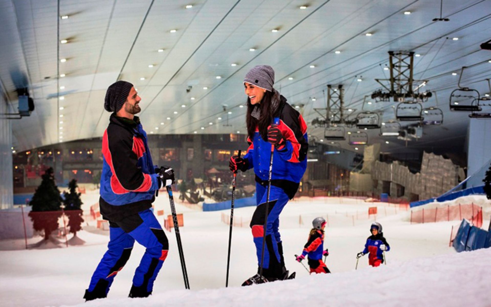 Tourists in Dubai's Snowy Snow Hill