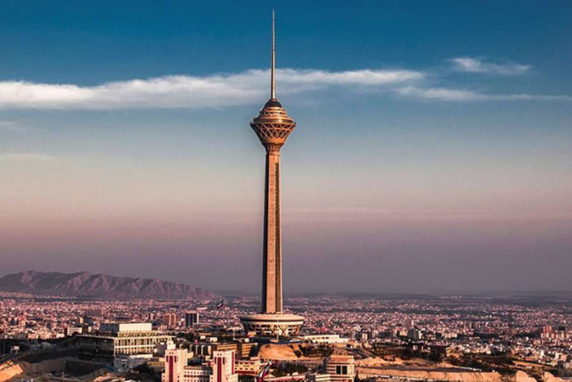 Milad Tower among Tehran's houses