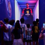 The presence of people in front of Messi's image at the Messi Exhibition Exhibition