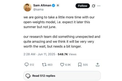 Post Altman's Post on X -Social Network
