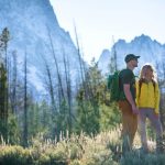 Two tourists in nature
