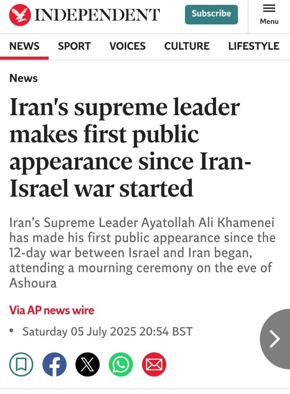 Reflecting the presence of the supreme leader at Ashura Night in the Western media