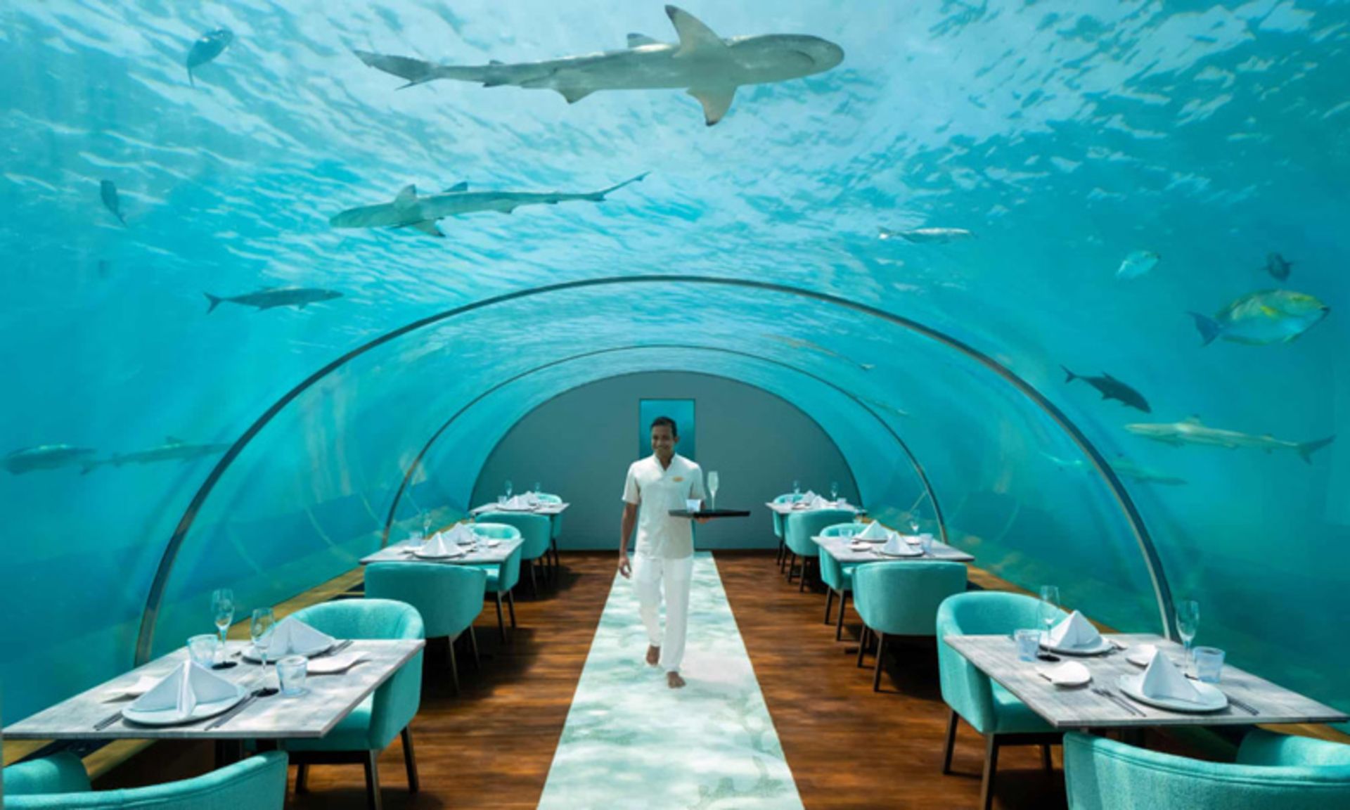 Ita underwater restaurant on the island of Maldives Rangali