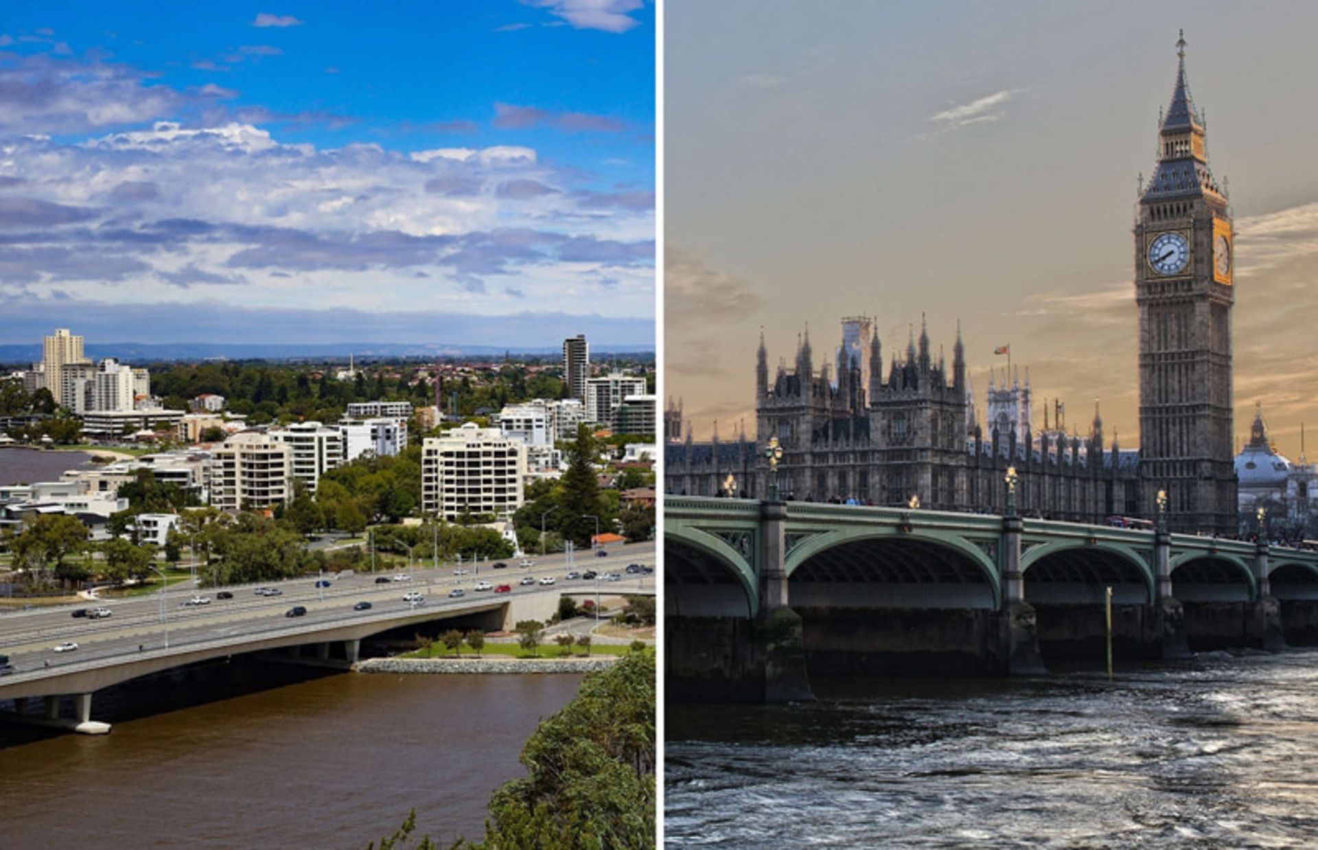 Big Ben and Westminster Paul London and the Swan River of Predra, Australia