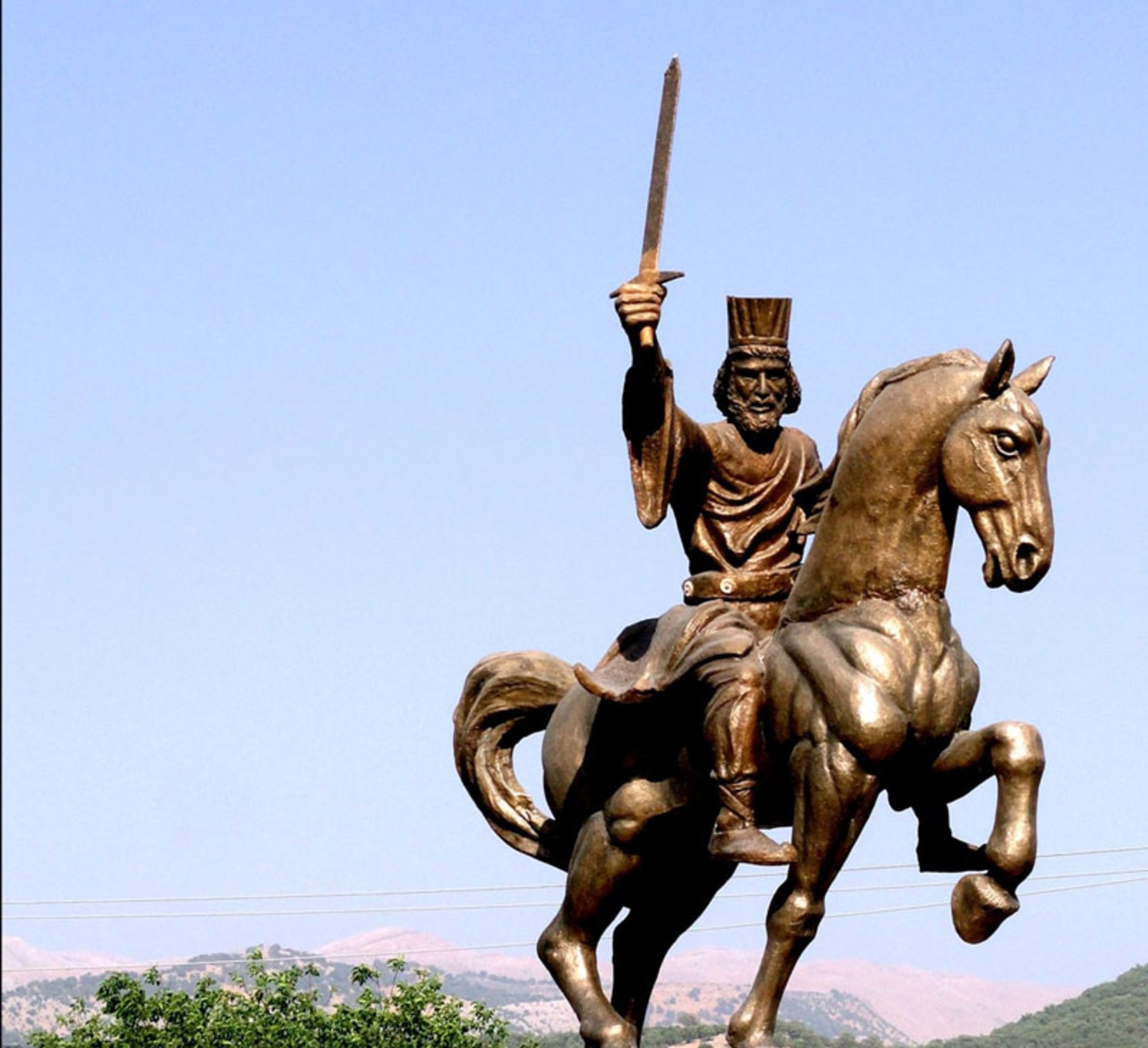 Ariobarzen's statue ride on horseback