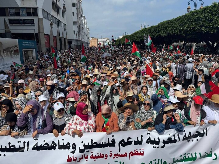 Extensive march in Rabat Maghreb in support of Gaza+Movie