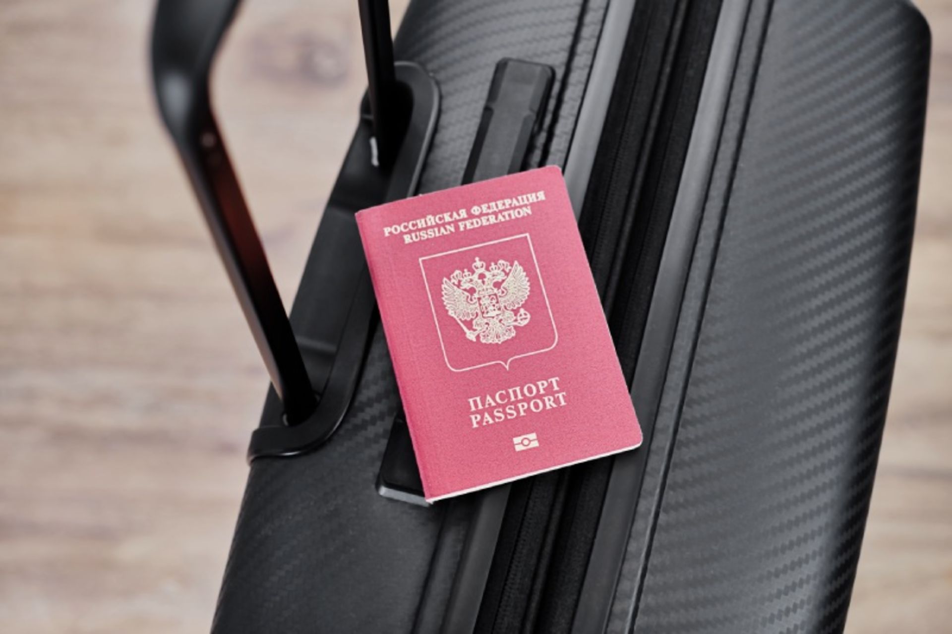 Passport on luggage