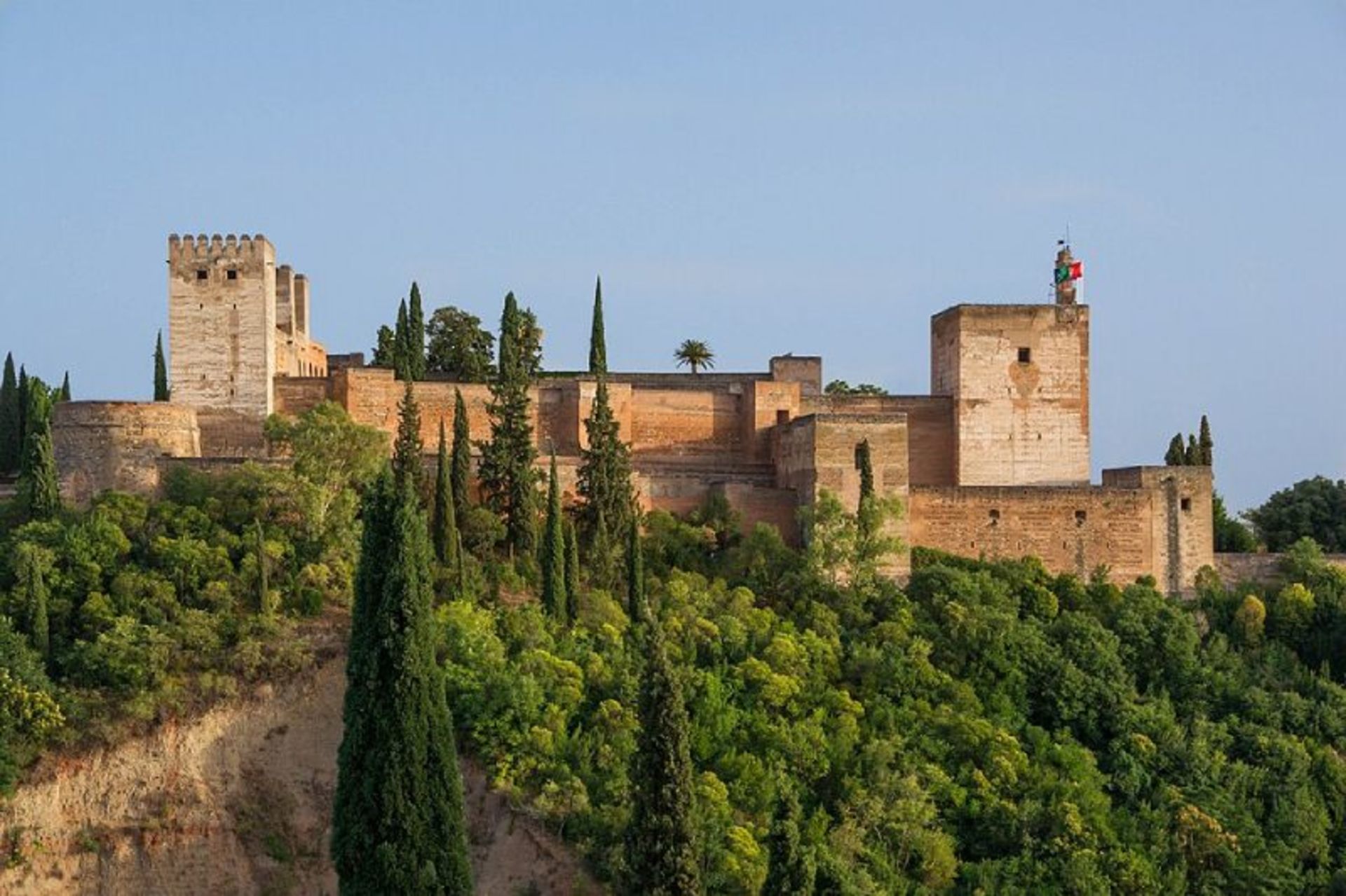 Al -Hamra Palace of Spain among the trees