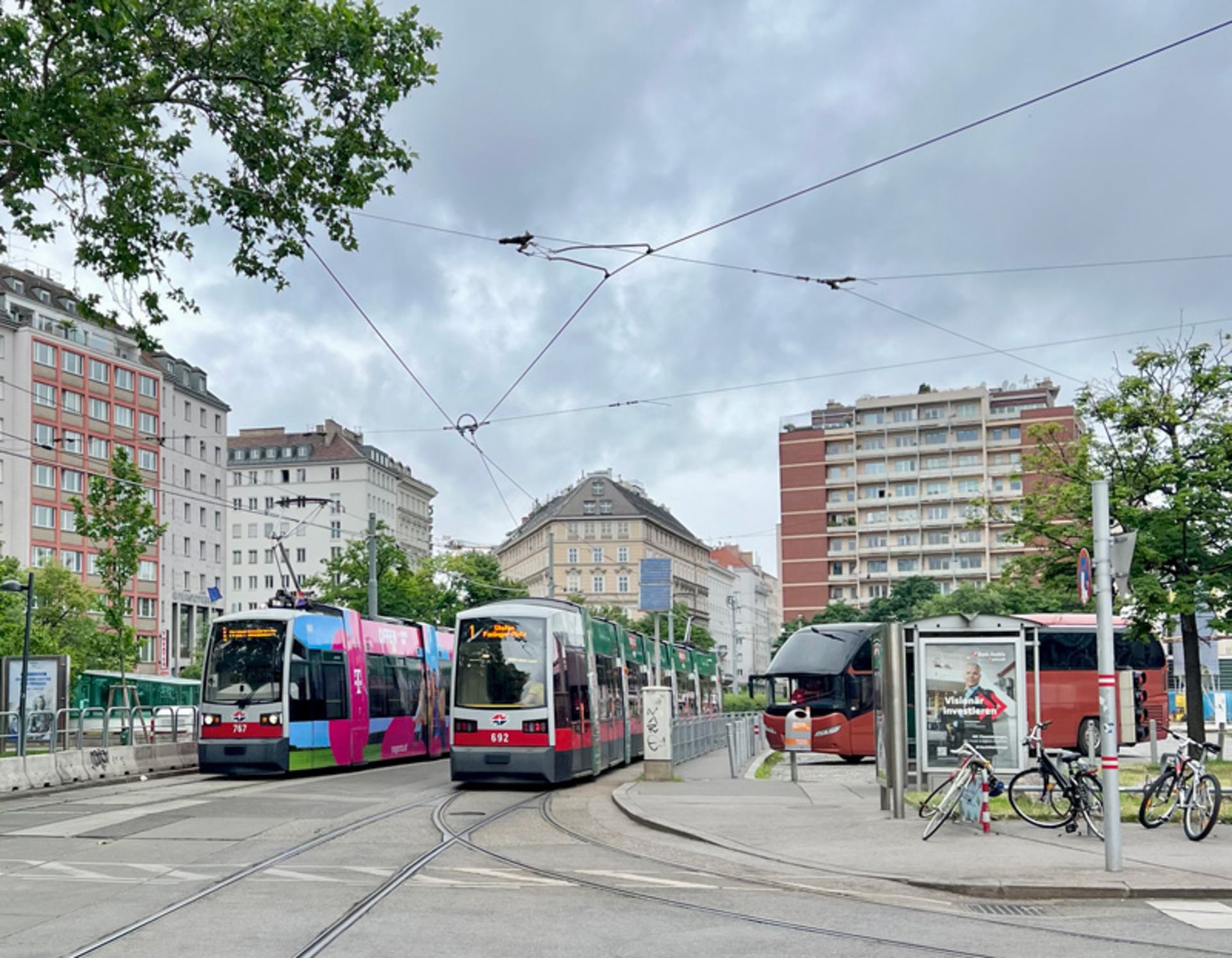 Tram in downtown Vienna