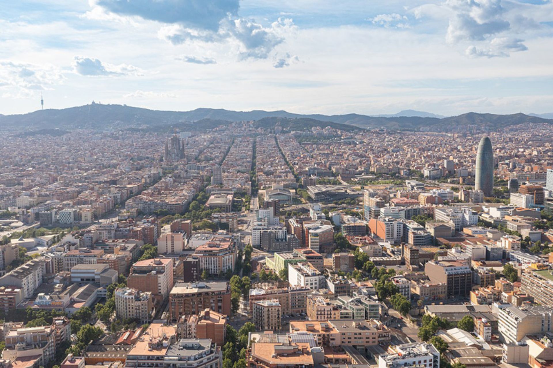 Aerial photo of the city of Barcelona