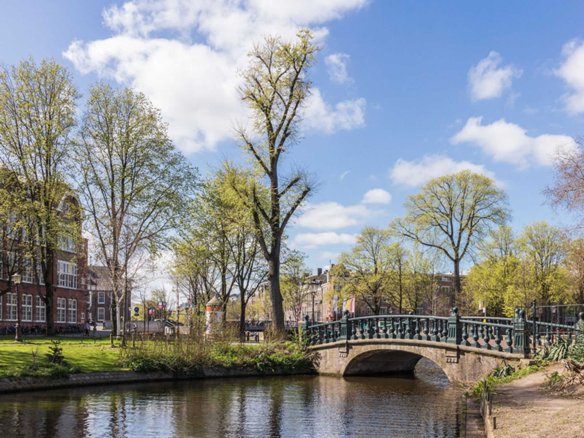 Bridge and river in Amsterdam, the Netherlands