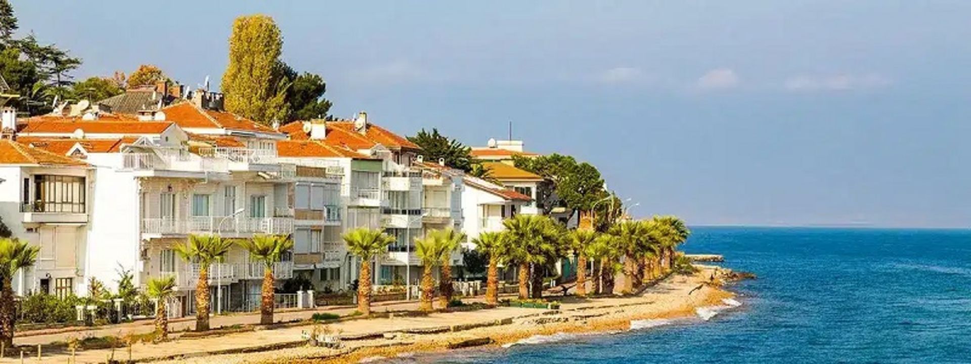 Beautiful buildings of the beach