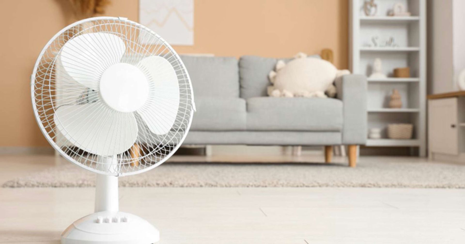 White fan in the living room