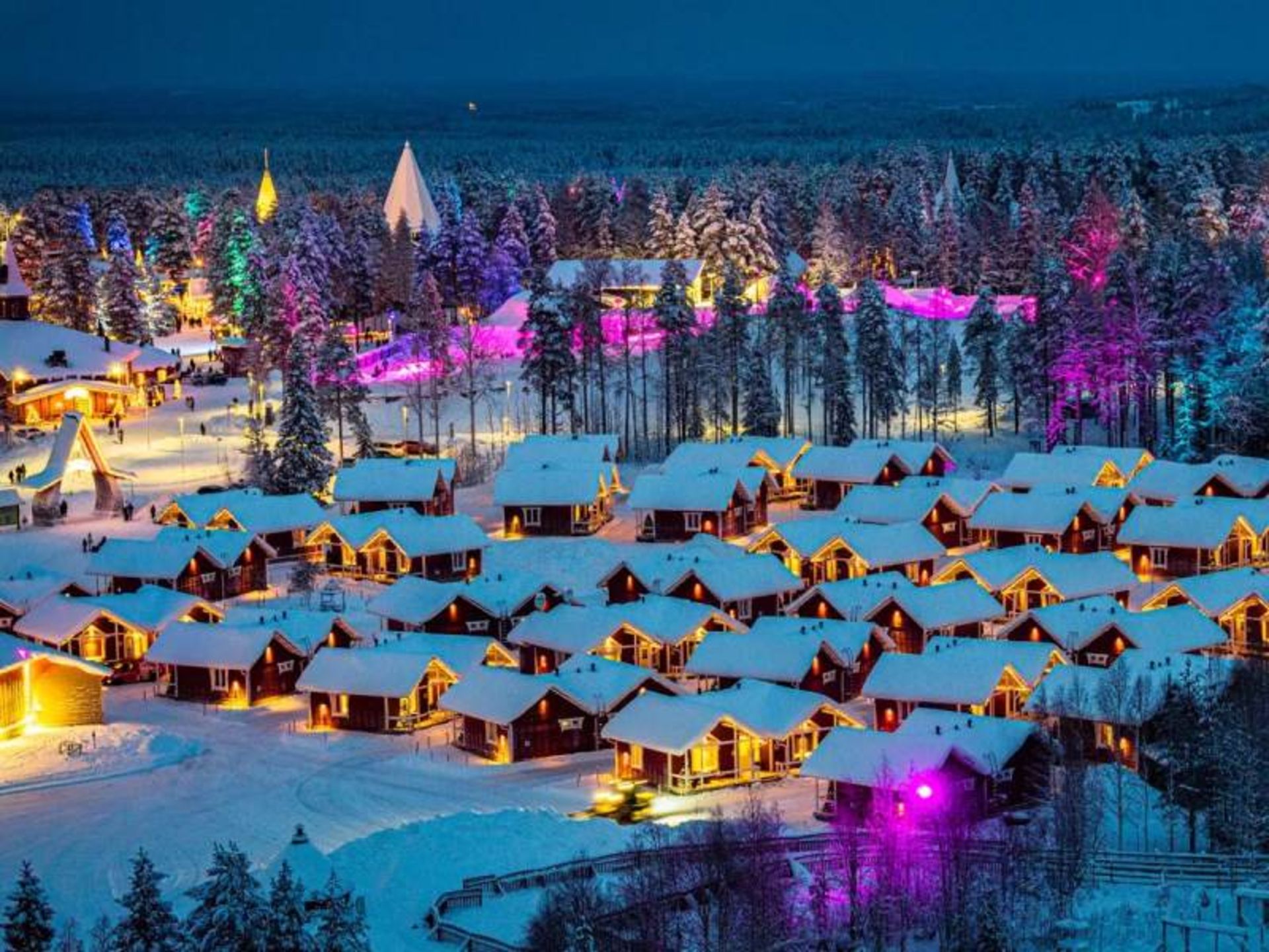 Finnish Bannuel Village at night