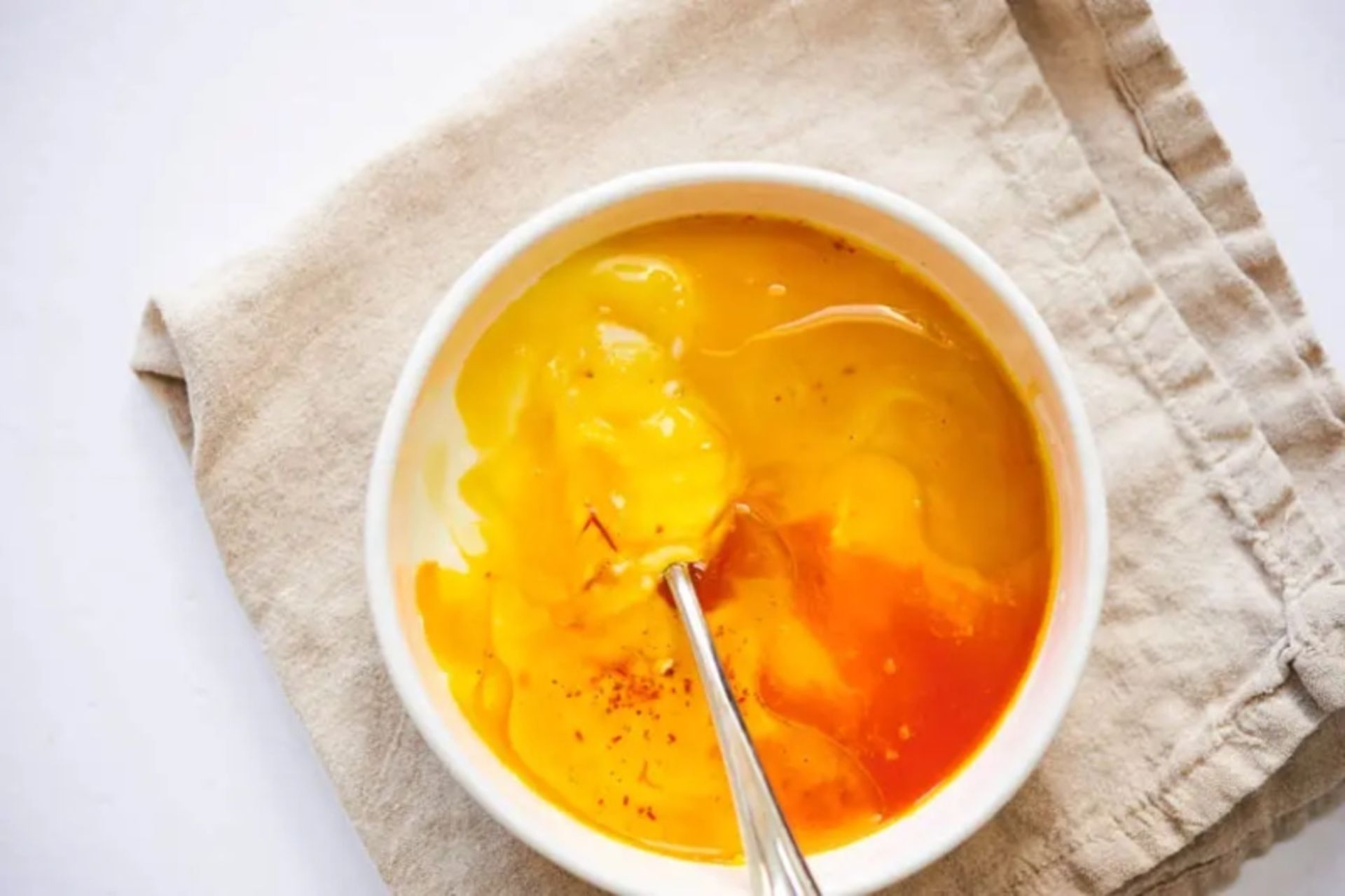 Egg mixture and yogurt in the bowl