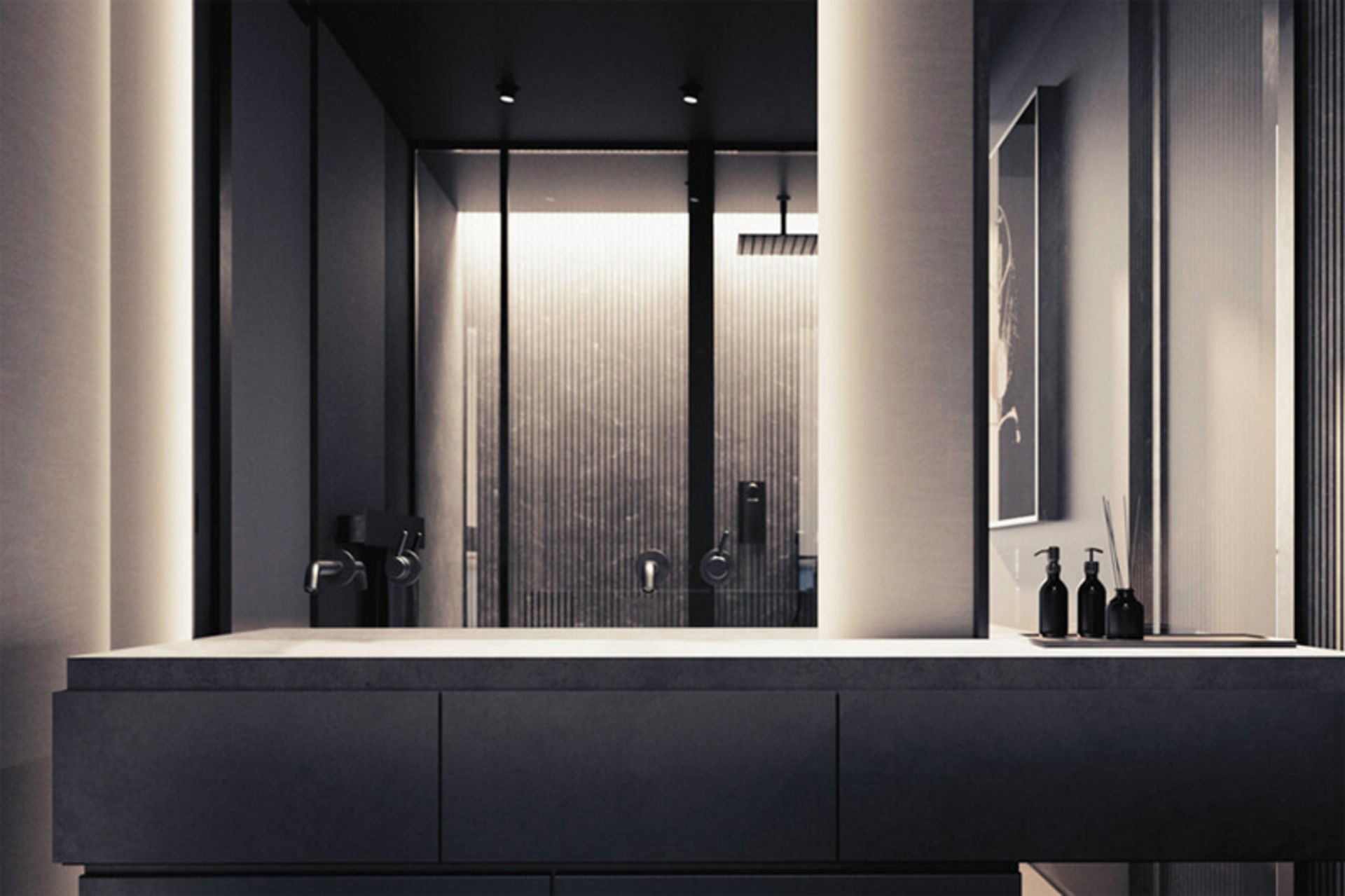 The interior of the modern apartment on the island of Barabus