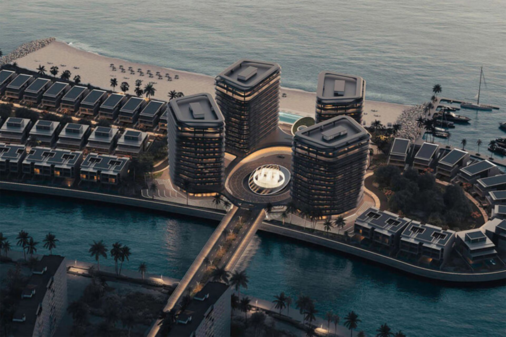 Aerial Photo of Barbus Island Buildings in Abu Dhabi