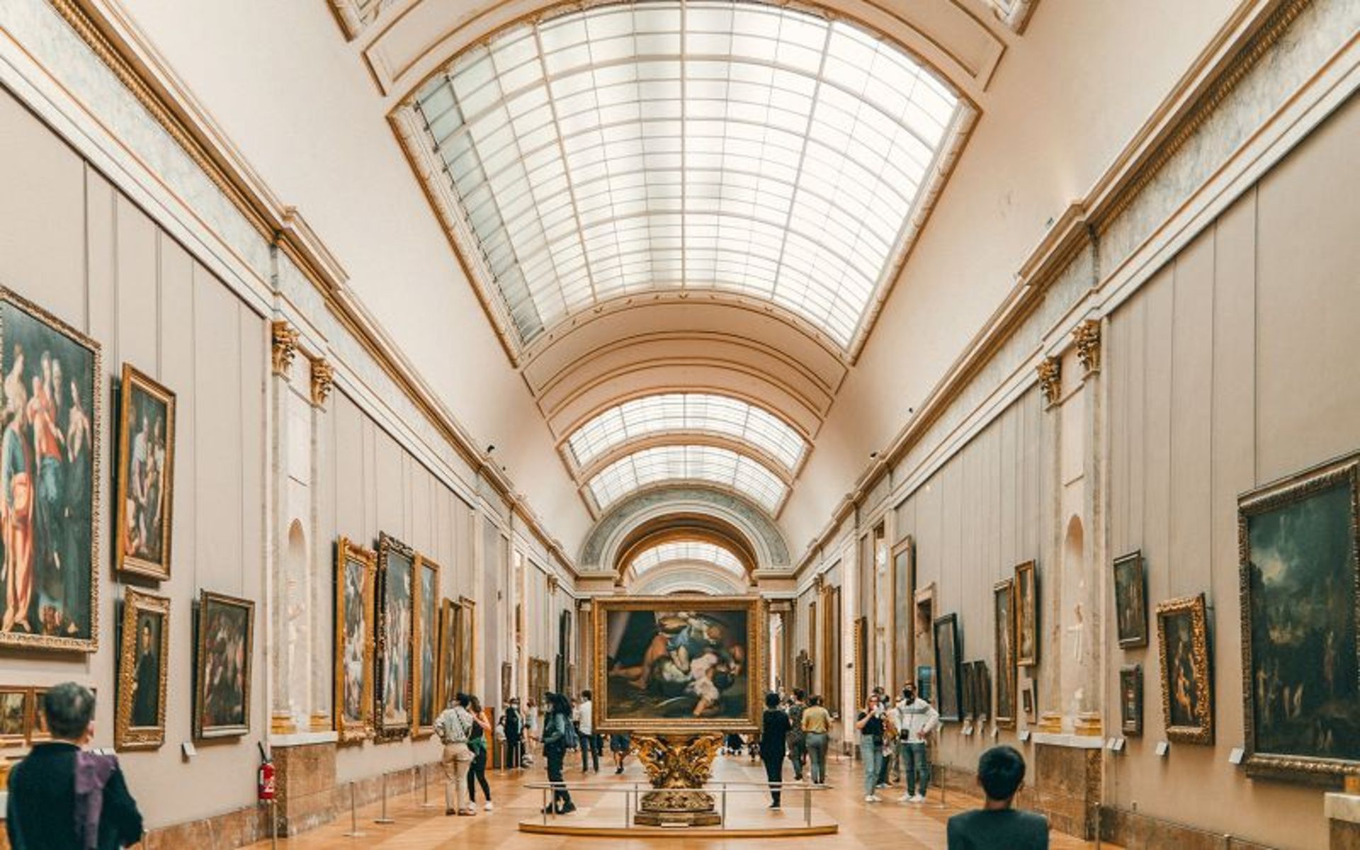 The interior of the Louvre Museum