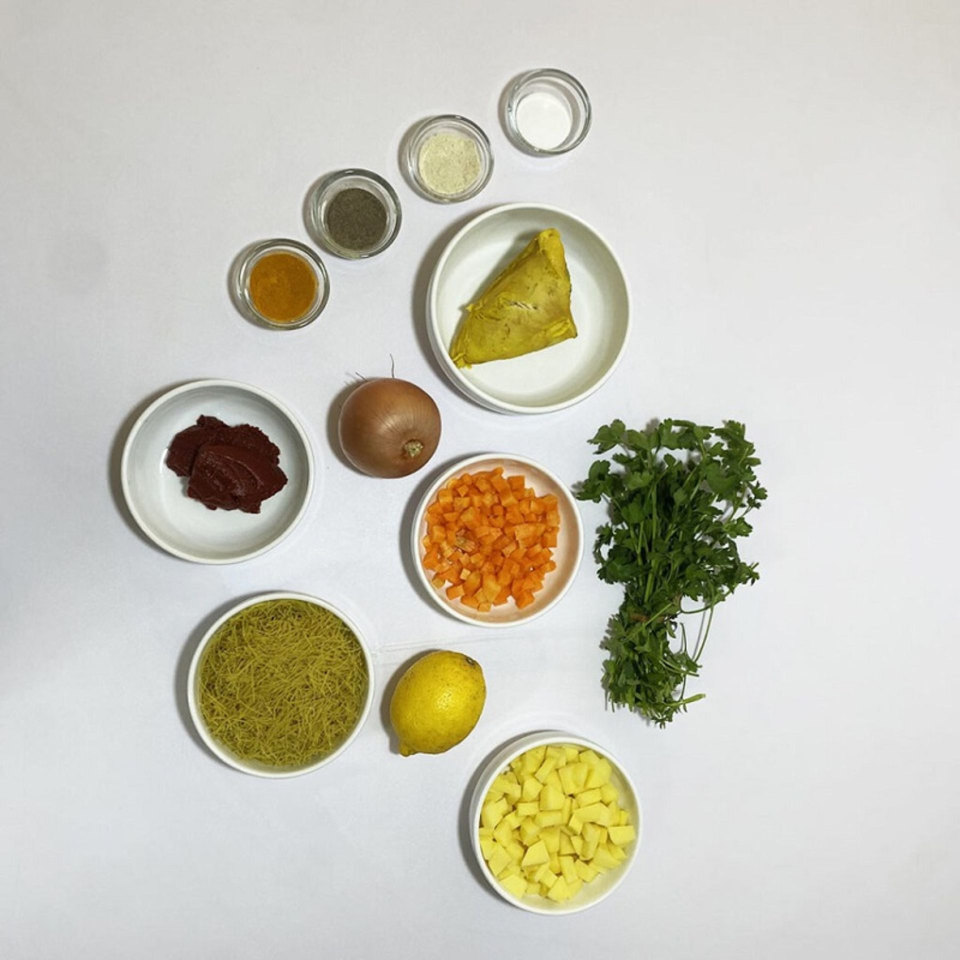 Ingredients for vermicelli soup