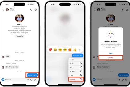 Delete Instagram Direct for the opposite side