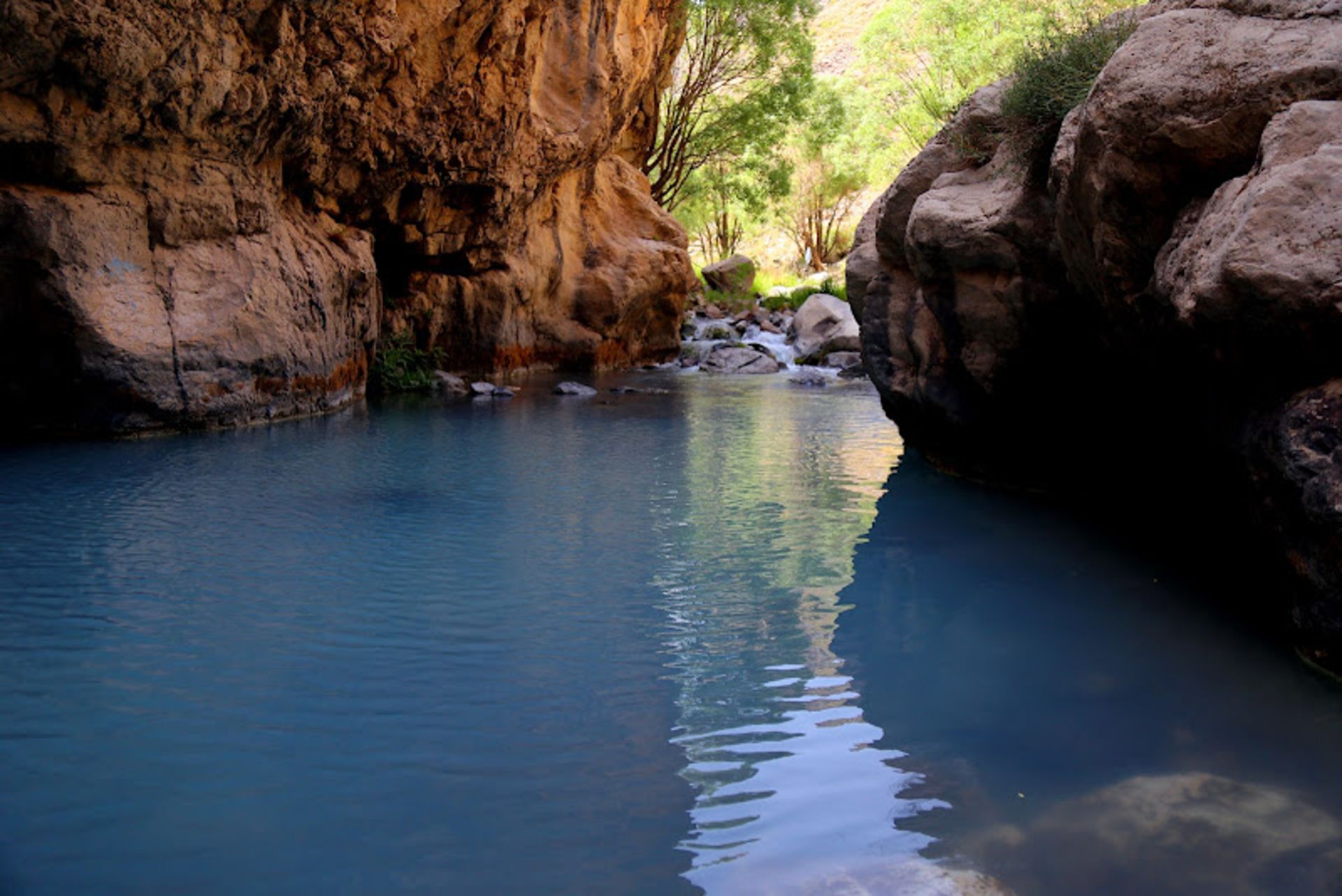Turquoise water. Valley alarm