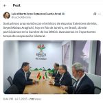 President Bolivia's message after meeting with Iraqchi
