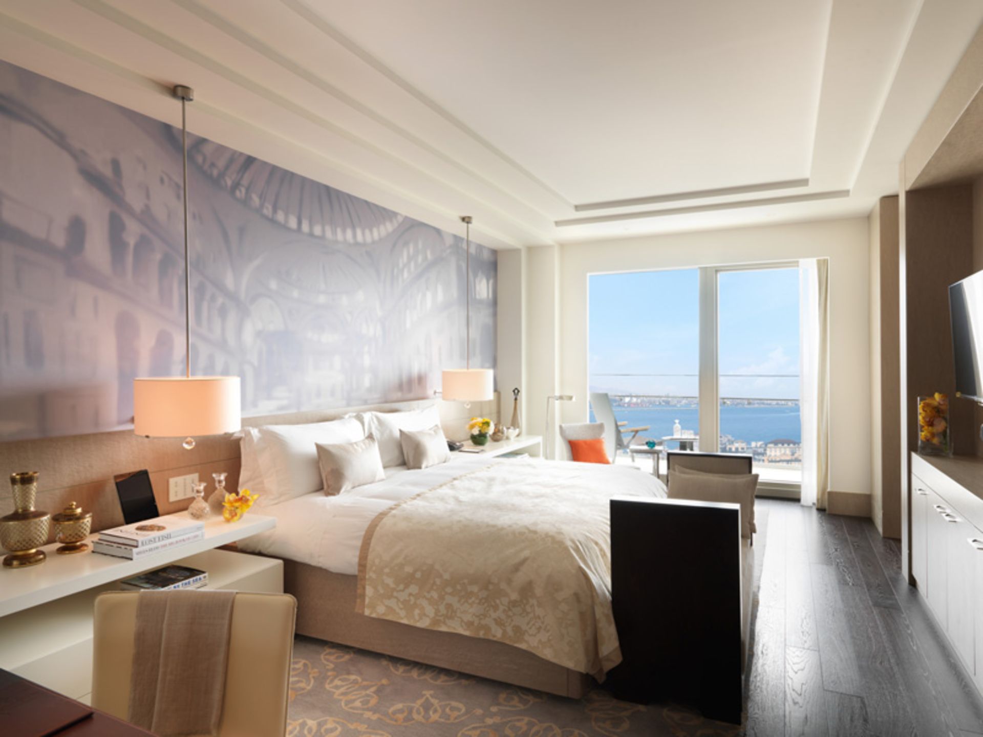 Rafles Hotel Room with Bosphorus Strait Landscape