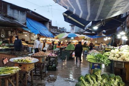 Fresh fruits and vegetables in Rasht's big market