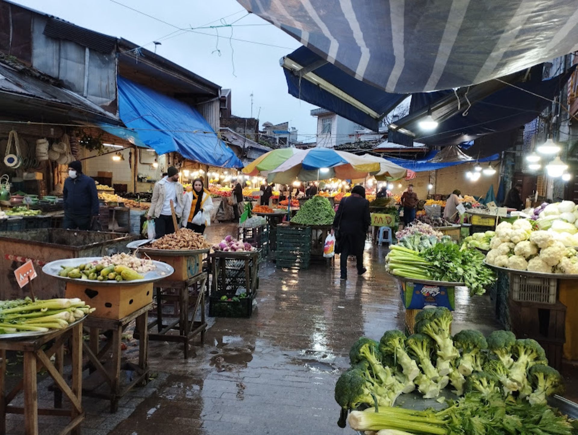 Fresh fruits and vegetables in Rasht's big market