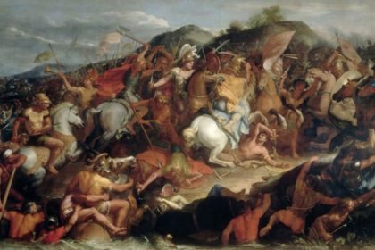 Painting of Granicus Battle between Alexander the Great and Darius III of Achaemenid