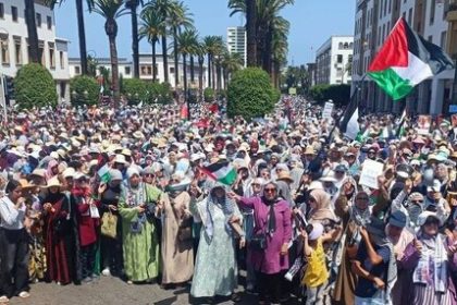 Extensive march in Rabat Maghreb in support of Gaza+Movie