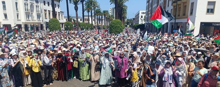 Extensive march in Rabat Maghreb in support of Gaza+Movie