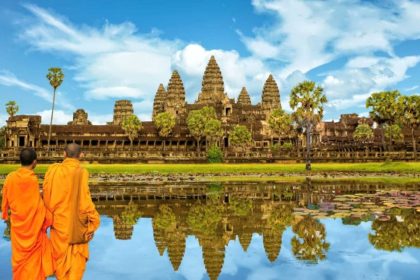 Reflection of the image of the Angkor Wat Temple