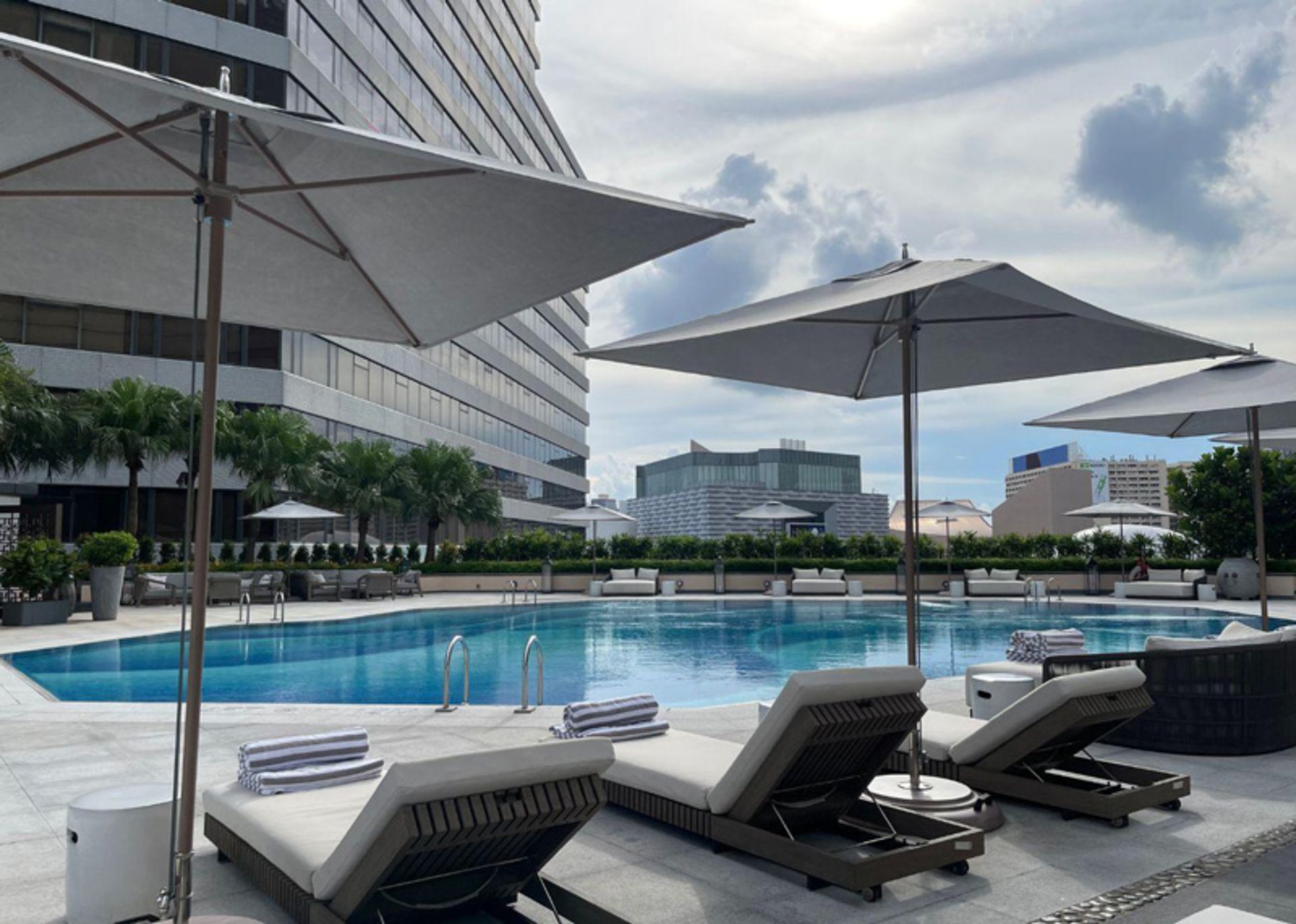 Pool Rest Beds at Hong Kong Regent Hotel