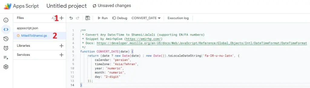Calendar on Google Sheet