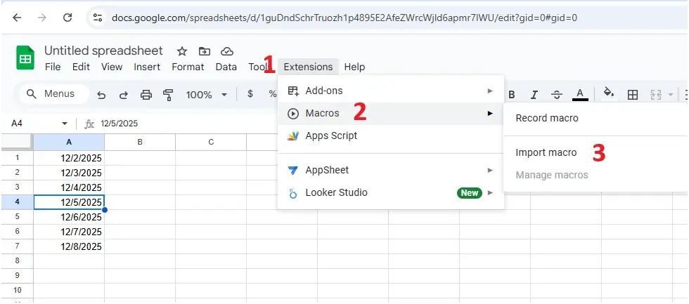Calendar on Google Sheet
