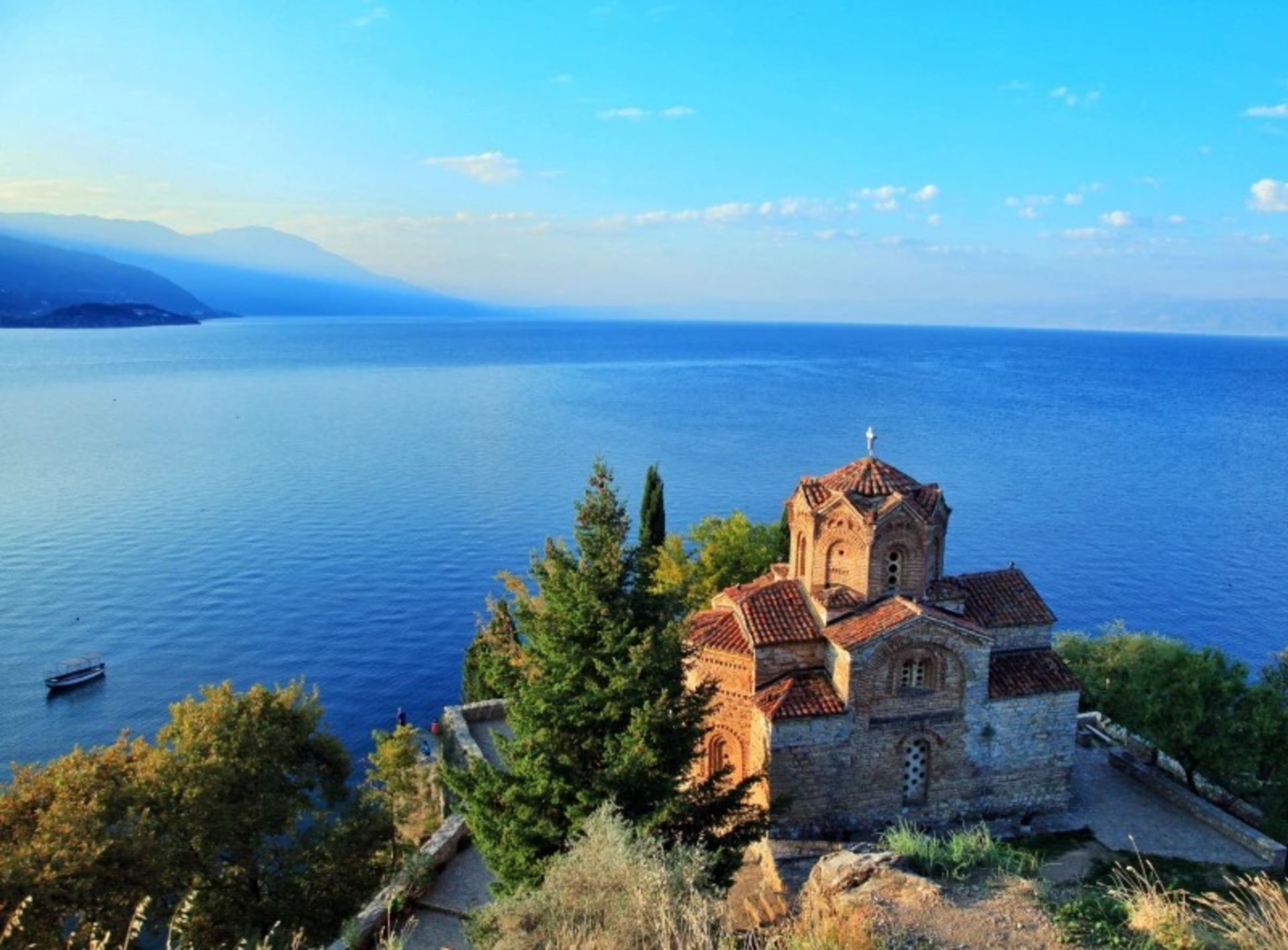 Orthodox Church of St. John overlooking Lake Aharid