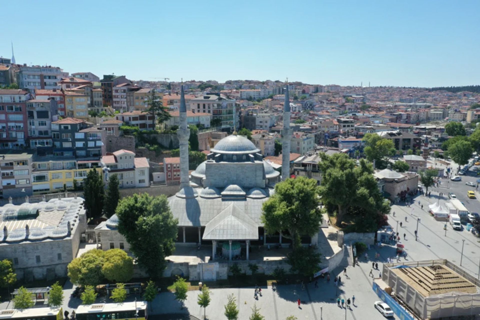 Aerial photo from the entrance of Mehrimah Sultan Mosque 