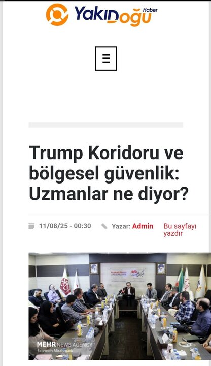 Reflection of Mehr International Summit on Zangar Corridor in Foreign Media