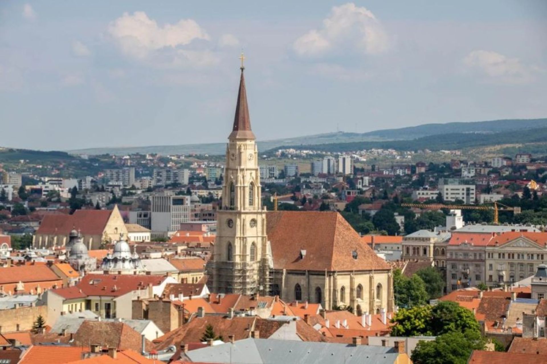 Residential homes with sloping orange ceilings