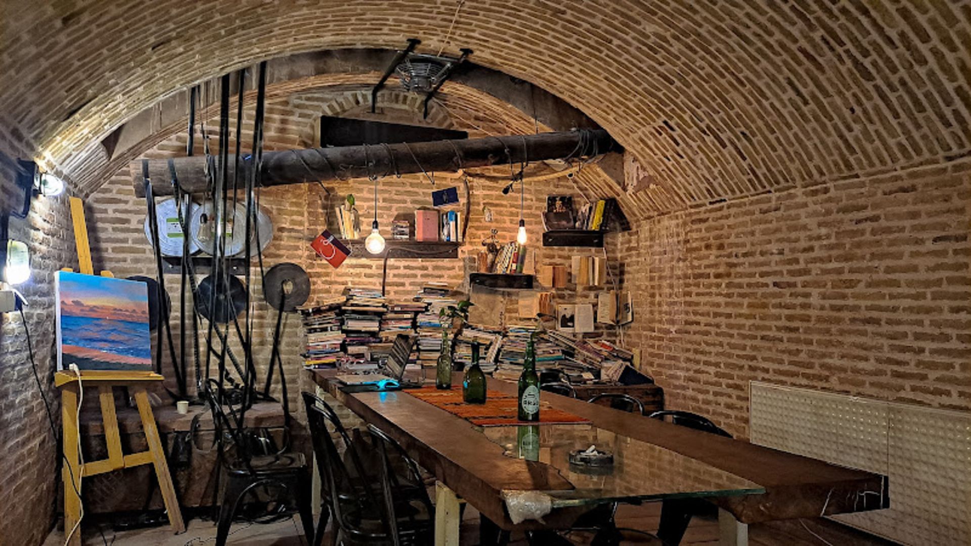 Marlik Book Cafe Book and Brick Wall